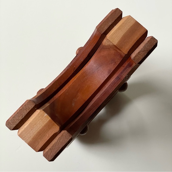 Vintage wooden heart napkin/letter holder rustic cabincore - Picture 9 of 12